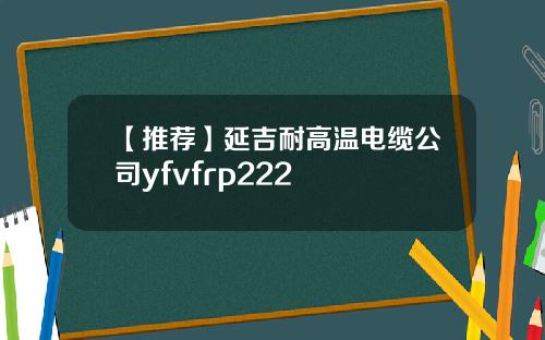 【推荐】延吉耐高温电缆公司yfvfrp222