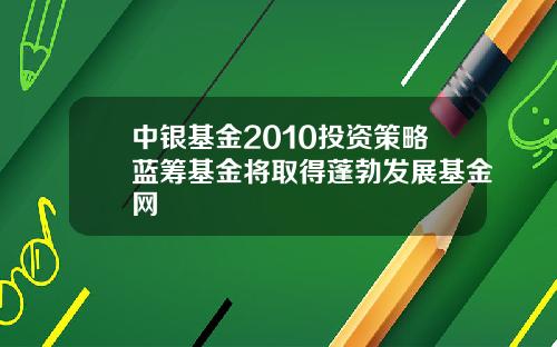 中银基金2010投资策略蓝筹基金将取得蓬勃发展基金网