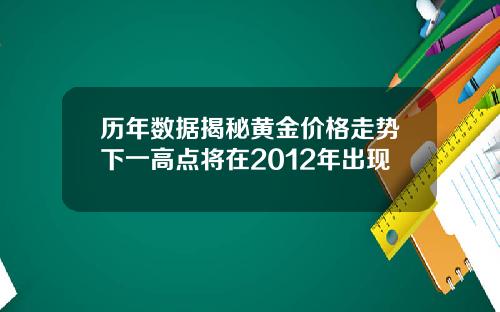 历年数据揭秘黄金价格走势下一高点将在2012年出现