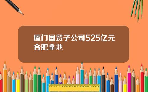 厦门国贸子公司525亿元合肥拿地