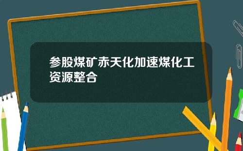 参股煤矿赤天化加速煤化工资源整合