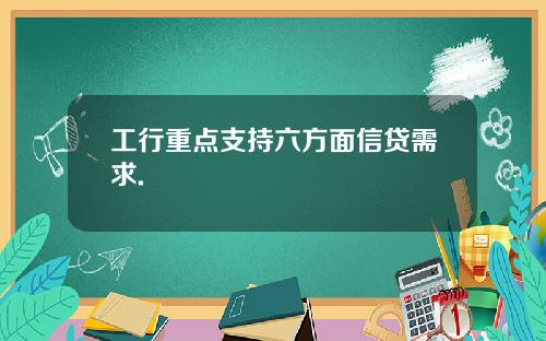 工行重点支持六方面信贷需求.