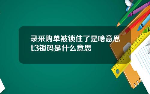 录采购单被锁住了是啥意思t3锁码是什么意思