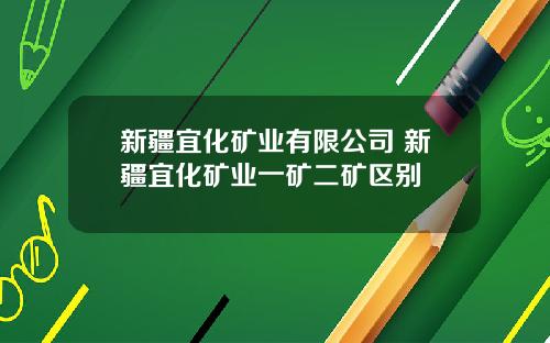 新疆宜化矿业有限公司 新疆宜化矿业一矿二矿区别