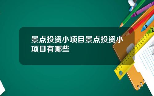 景点投资小项目景点投资小项目有哪些