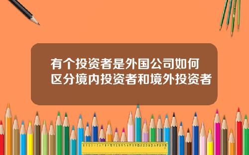 有个投资者是外国公司如何区分境内投资者和境外投资者