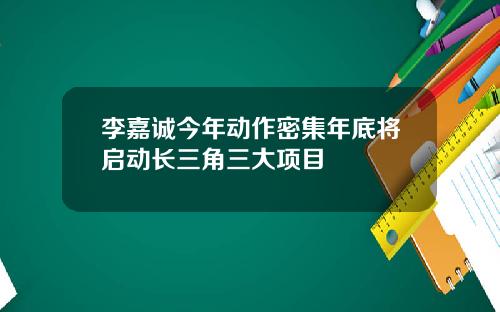 李嘉诚今年动作密集年底将启动长三角三大项目