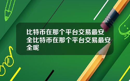 比特币在那个平台交易最安全比特币在那个平台交易最安全呢