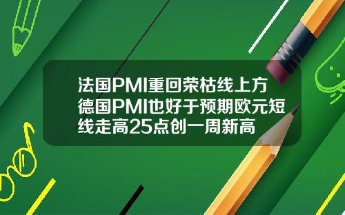 法国PMI重回荣枯线上方德国PMI也好于预期欧元短线走高25点创一周新高