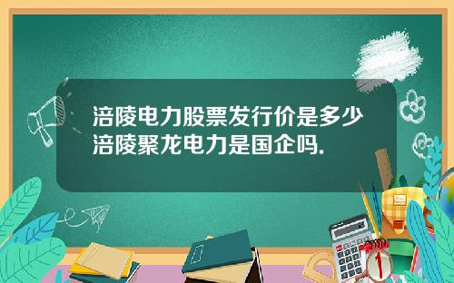 涪陵电力股票发行价是多少涪陵聚龙电力是国企吗.