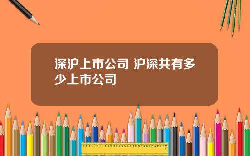 深沪上市公司 沪深共有多少上市公司