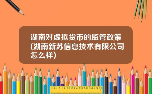 湖南对虚拟货币的监管政策(湖南新苏信息技术有限公司怎么样)