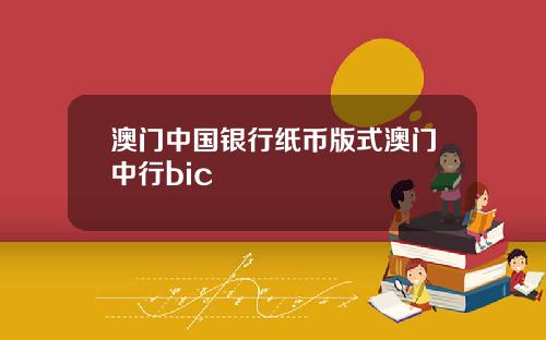 澳门中国银行纸币版式澳门中行bic