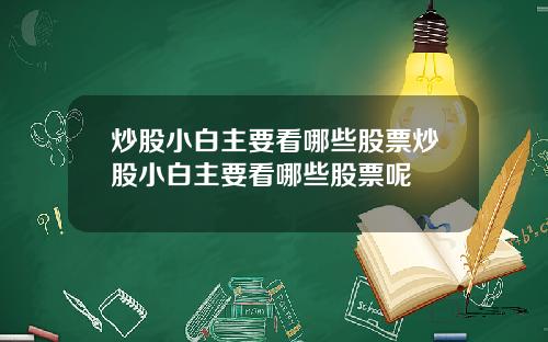 炒股小白主要看哪些股票炒股小白主要看哪些股票呢