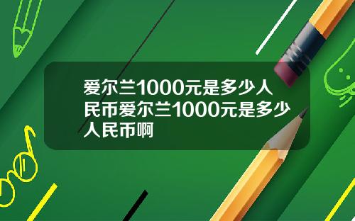 爱尔兰1000元是多少人民币爱尔兰1000元是多少人民币啊