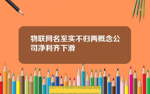 物联网名至实不归两概念公司净利齐下滑