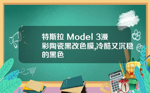 特斯拉 Model 3漫彩陶瓷黑改色膜,冷酷又沉稳的黑色