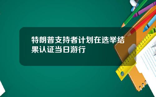 特朗普支持者计划在选举结果认证当日游行