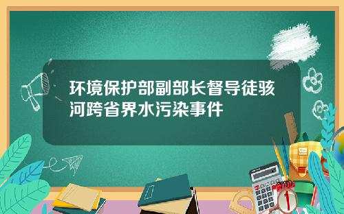 环境保护部副部长督导徒骇河跨省界水污染事件