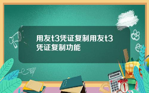 用友t3凭证复制用友t3凭证复制功能