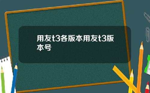 用友t3各版本用友t3版本号