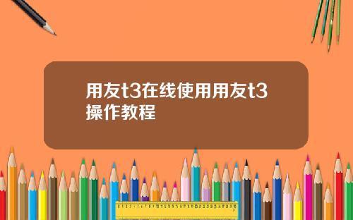 用友t3在线使用用友t3操作教程