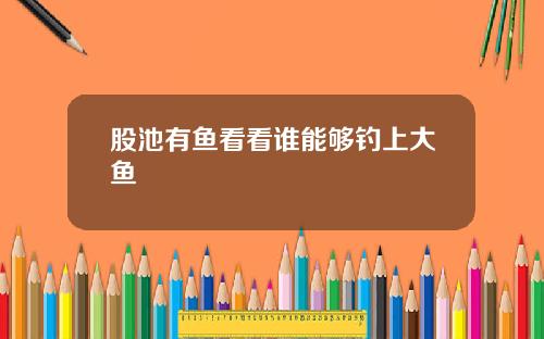 股池有鱼看看谁能够钓上大鱼