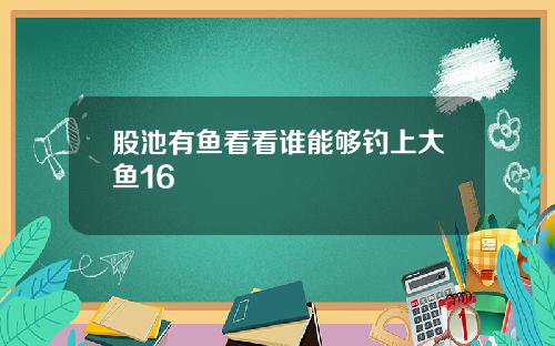 股池有鱼看看谁能够钓上大鱼16