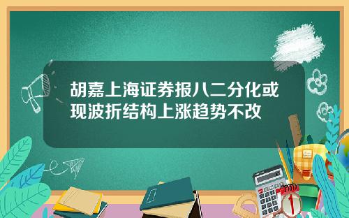 胡嘉上海证券报八二分化或现波折结构上涨趋势不改