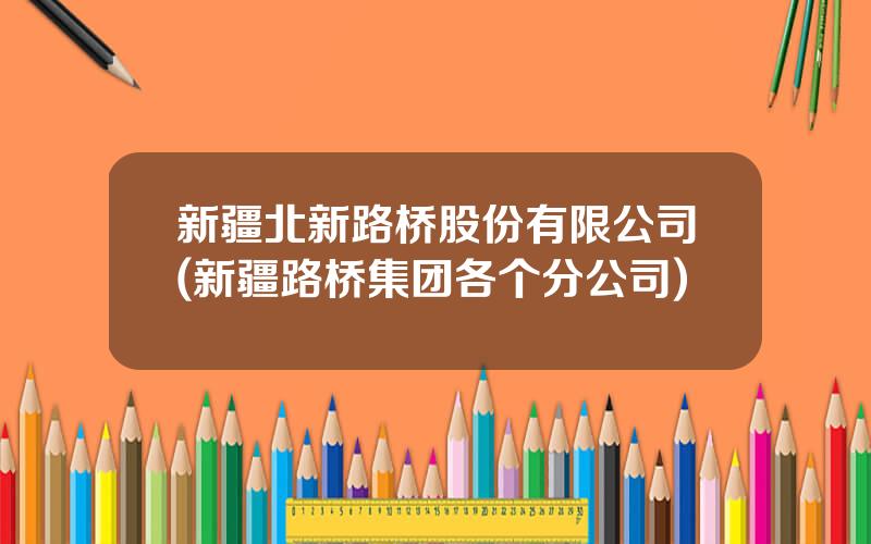 新疆北新路桥股份有限公司(新疆路桥集团各个分公司)