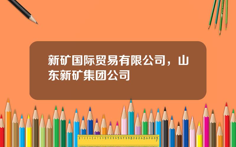 新矿国际贸易有限公司，山东新矿集团公司