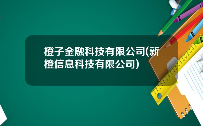 橙子金融科技有限公司(新橙信息科技有限公司)