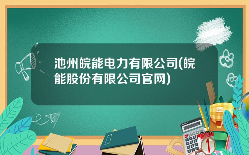 池州皖能电力有限公司(皖能股份有限公司官网)