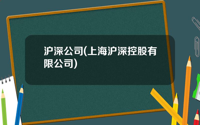 沪深公司(上海沪深控股有限公司)