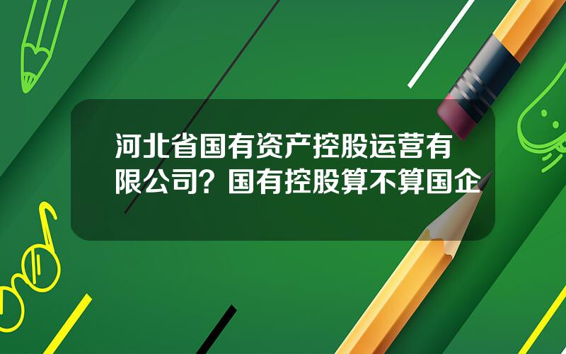 河北省国有资产控股运营有限公司？国有控股算不算国企