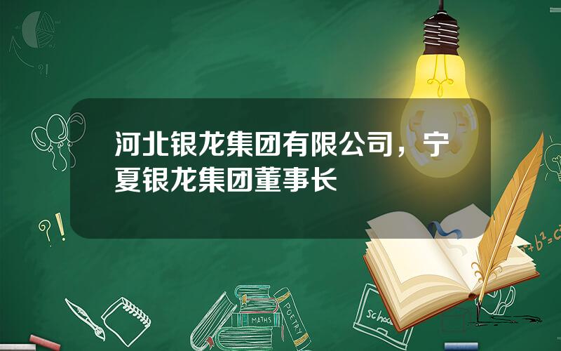 河北银龙集团有限公司，宁夏银龙集团董事长