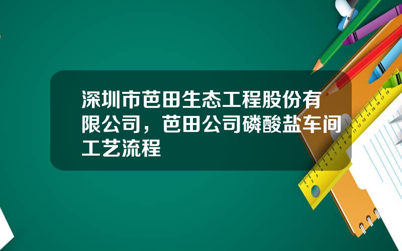 深圳市芭田生态工程股份有限公司，芭田公司磷酸盐车间工艺流程