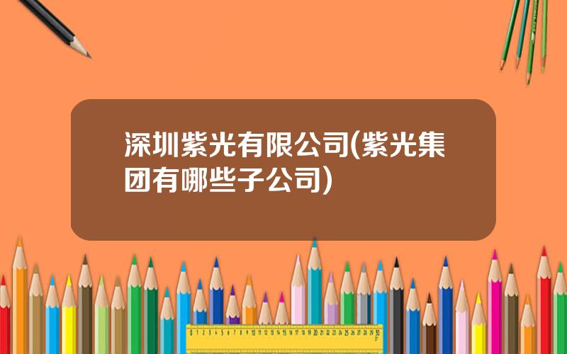 深圳紫光有限公司(紫光集团有哪些子公司)