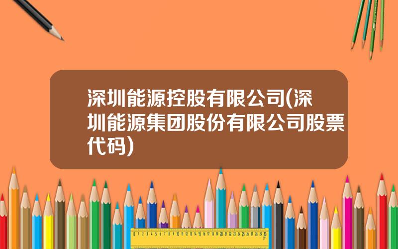 深圳能源控股有限公司(深圳能源集团股份有限公司股票代码)