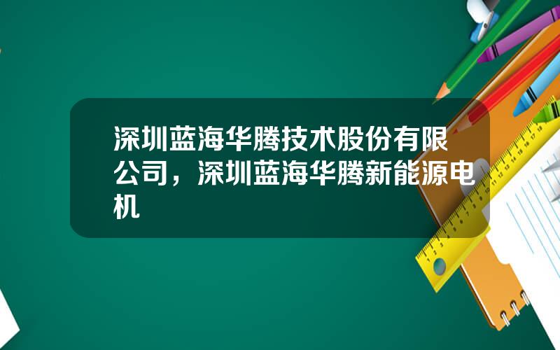 深圳蓝海华腾技术股份有限公司，深圳蓝海华腾新能源电机