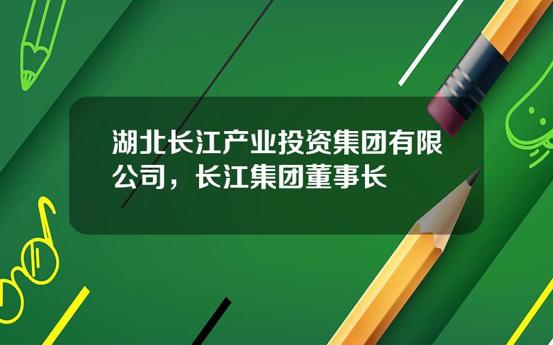 湖北长江产业投资集团有限公司，长江集团董事长