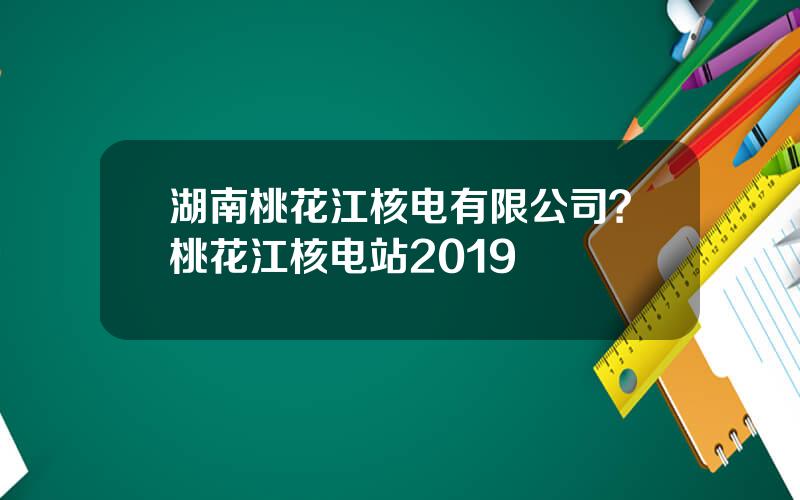 湖南桃花江核电有限公司？桃花江核电站2019