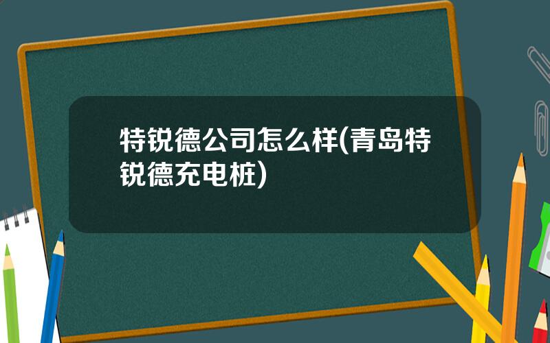 特锐德公司怎么样(青岛特锐德充电桩)