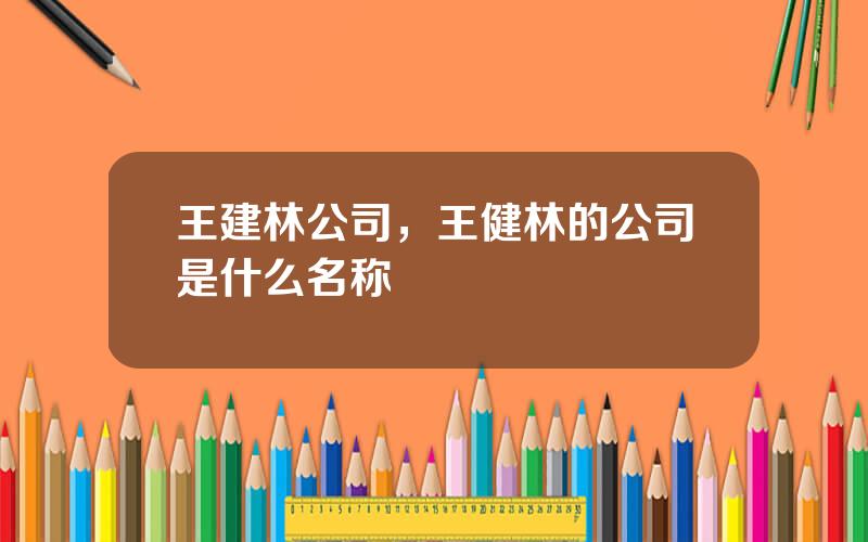 王建林公司，王健林的公司是什么名称