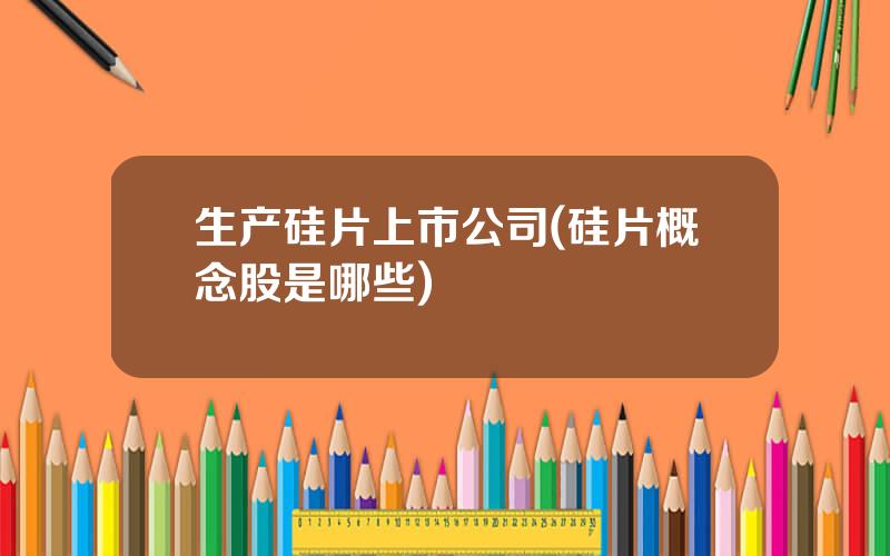 生产硅片上市公司(硅片概念股是哪些)