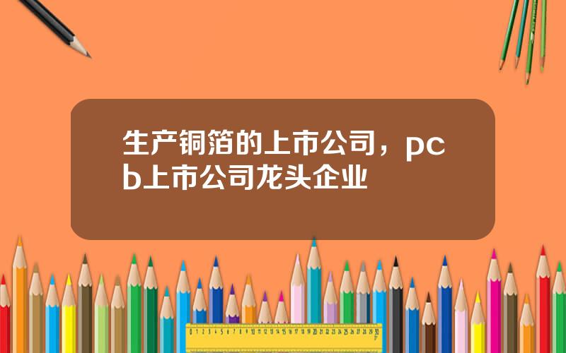 生产铜箔的上市公司，pcb上市公司龙头企业