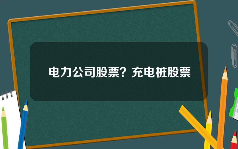 电力公司股票？充电桩股票